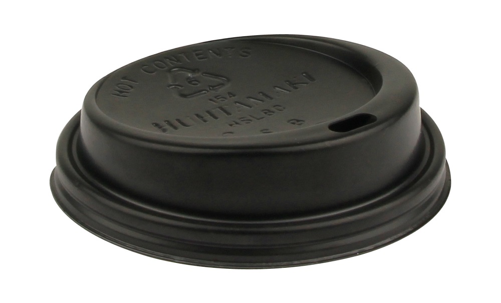 Deksel Zwart PS Ø90mm Hotcup 12oz Deksel Zwart PS Ø90mm Hotcup 12oz