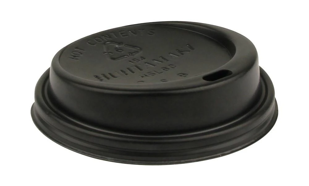 Deksel Zwart PS Ø90mm Hotcup 12oz