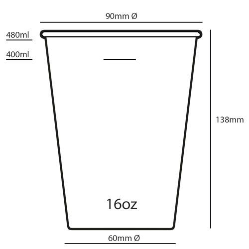 Milkshakebeker Bamboe PLA 400cc Bio Milkshakebeker Bamboe PLA 400cc Bio