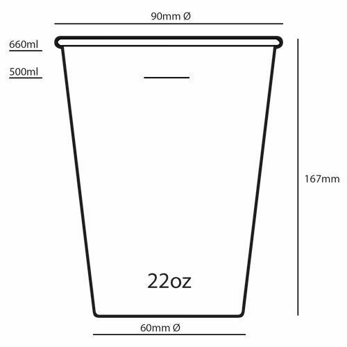 Milkshakebeker Bamboe PLA 500cc Bio Milkshakebeker Bamboe PLA 500cc Bio