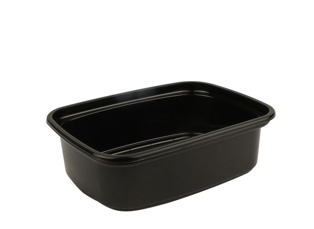 Plastic Bakje 150cc Rechthoek Zwart
