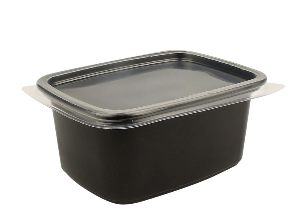 Plastic Bakje 250cc Rechthoek Zwart Plastic Bakje 250cc Rechthoek Zwart