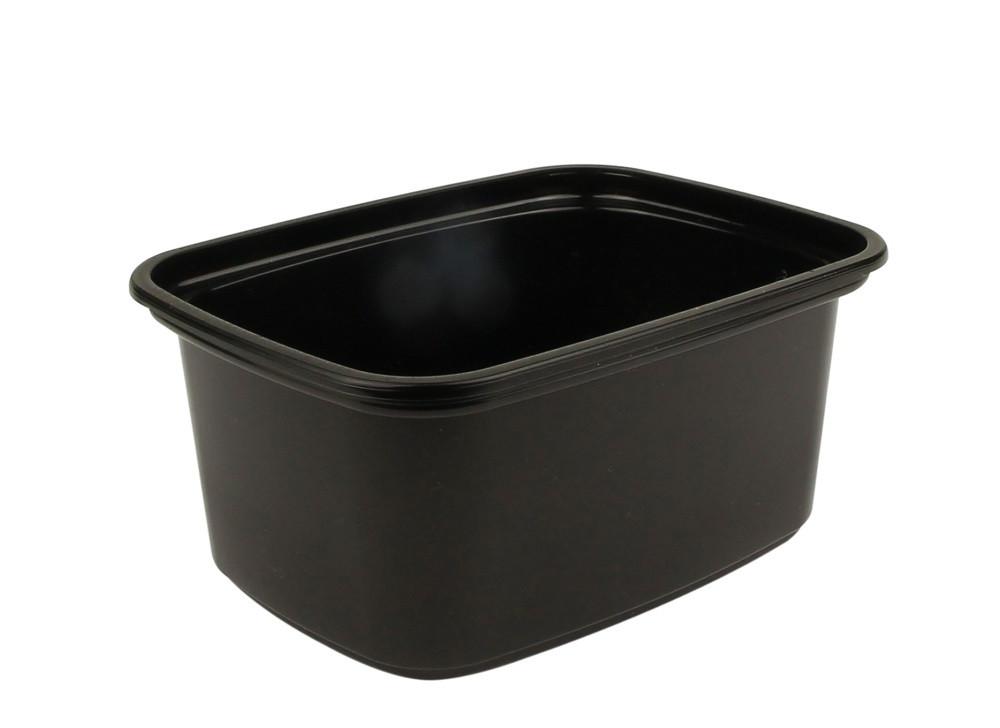 Plastic Bakje 250cc Rechthoek Zwart