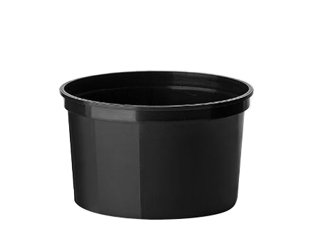 Plastic Bakje 500cc SPG Rond Zwart