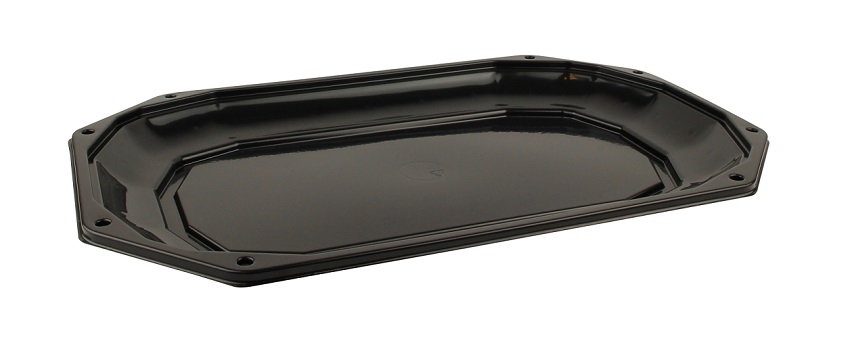 Schaal 8-Hoek Zwart Rpet 45cm