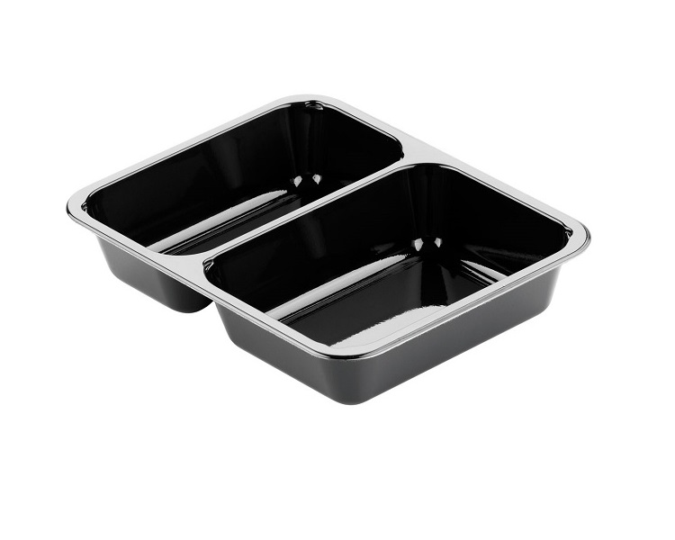 CPet Tray 2-Vaks 225x175x43mm Zwart