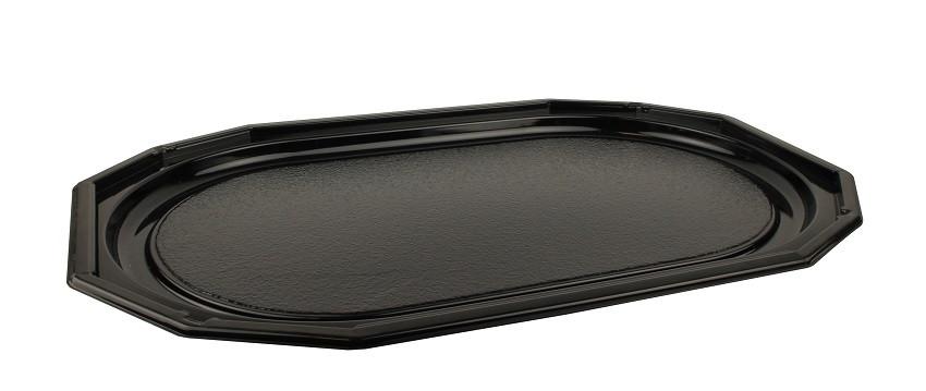 Schaal 8-Hoek Zwart Rpet 55cm
