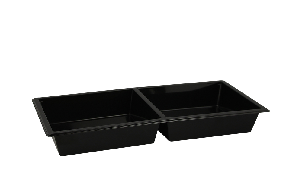 Tapasschaal RPET 2-Vaks 600cc Zwart