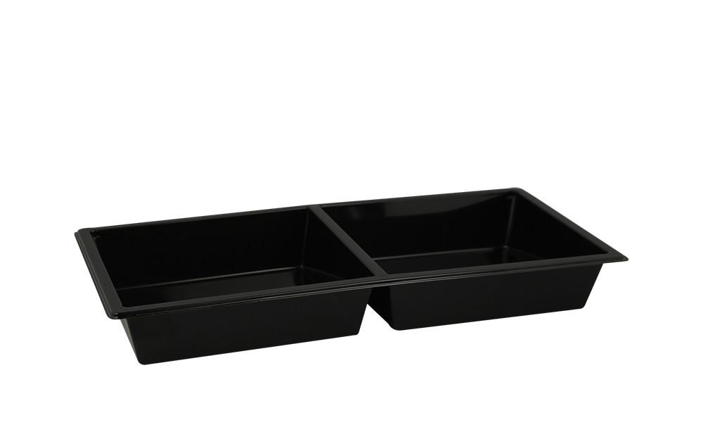 Tapasschaal RPET 2-Vaks 600cc Zwart