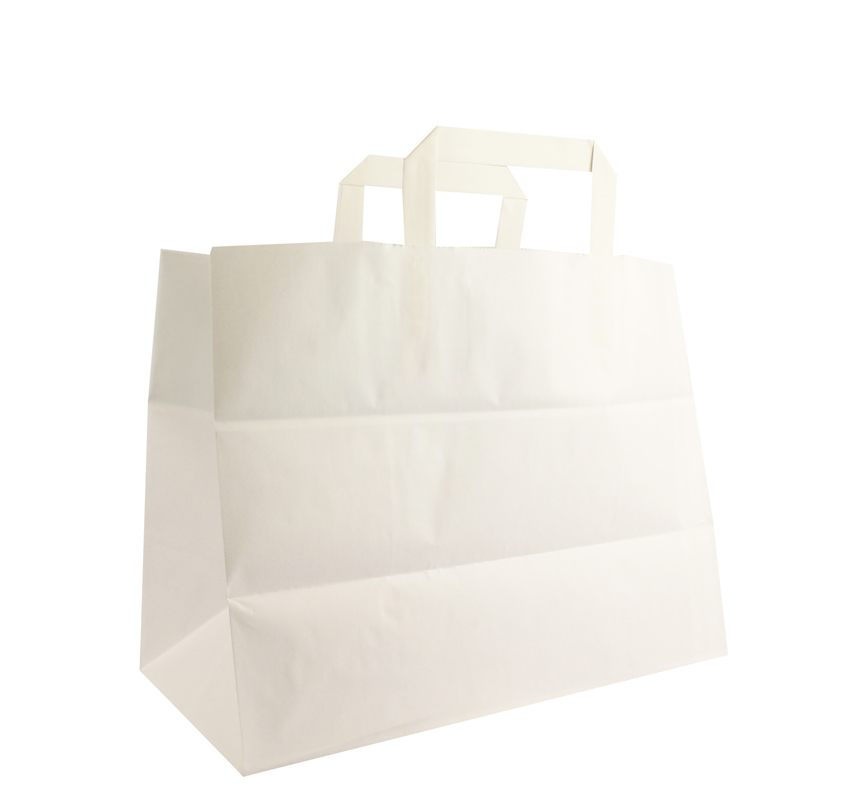 Draagtas Papier Wit Groot 300st Draagtas Papier Wit Groot 300st