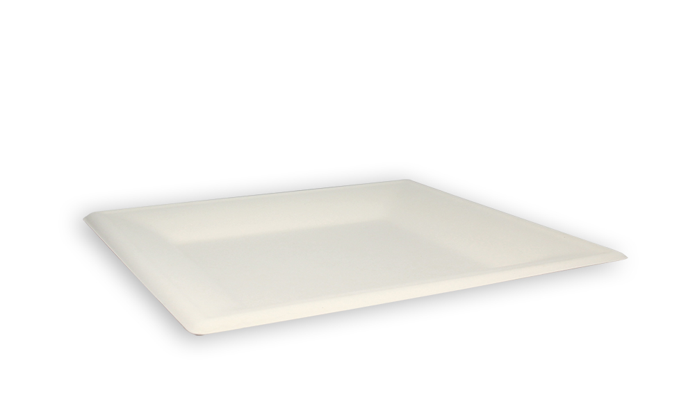 Bord Suikerriet 26x26cm Wit