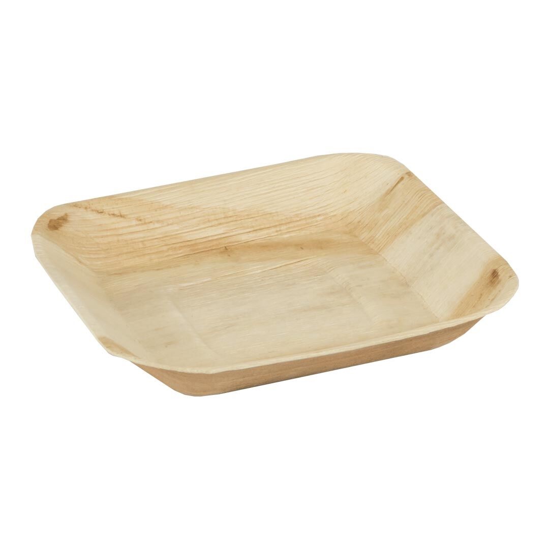 Bord Palmblad Bio 17x17cm Bruin