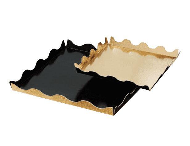 Goudplaat Karton + rand 21x21cm