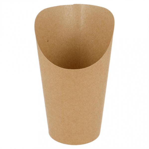 Frietscoop Karton Ø9x14cm Bruin