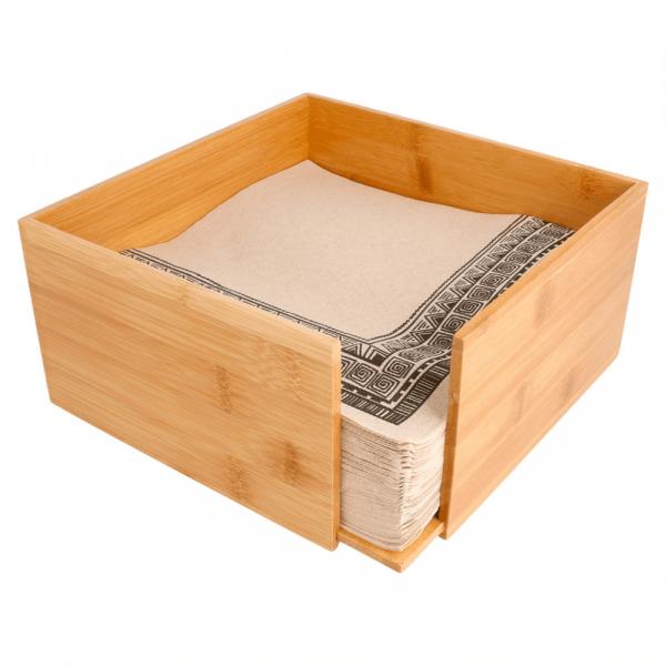Servettenhouder Bamboe 21x21x10cm Servettenhouder Bamboe 21x21x10cm
