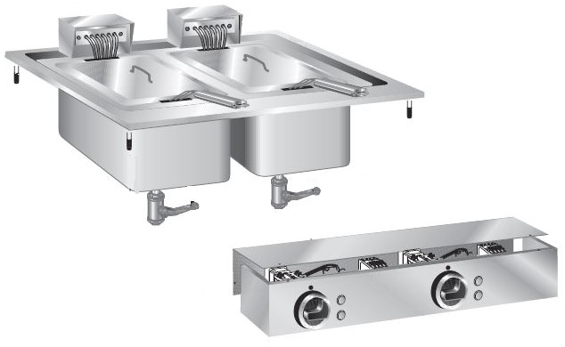 DropInn Elektrische Friteuse 2x10L