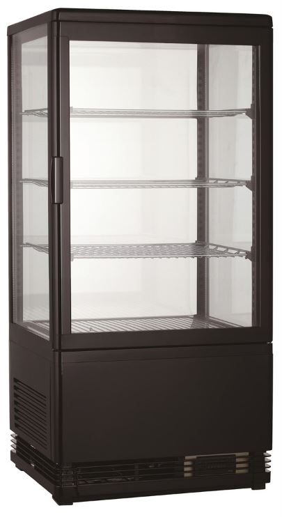 Koelvitrine zwart 68L