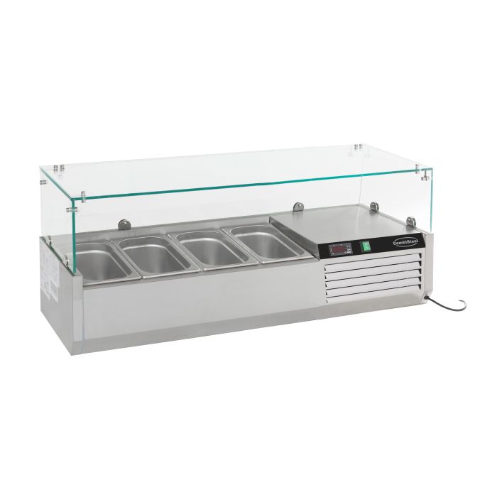 Gekoelde opzetvitrine 1/3 GN x 4