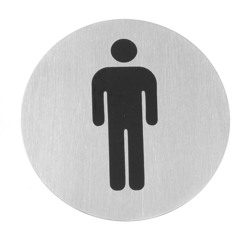 Deurschildje Heren Ø75mm RVS