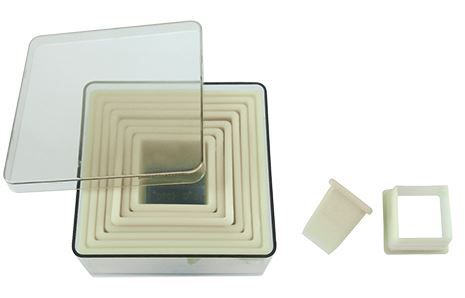 Stekerdoos vierkant/glad 9-dlg