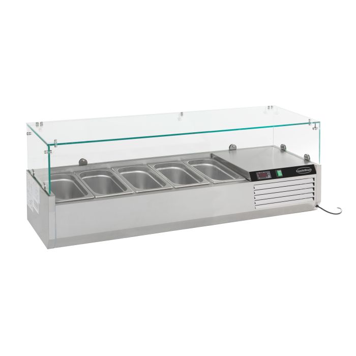 Gekoelde opzetvitrine 1/4 GN x 5