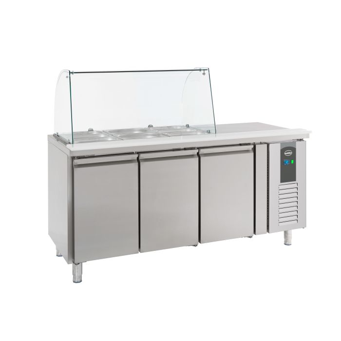 Koelwerkbank glasopstand 3 drs