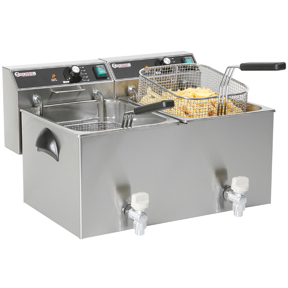 Friteuse Masterpro +Aftapkraan 2x8L Friteuse Masterpro +Aftapkraan 2x8L