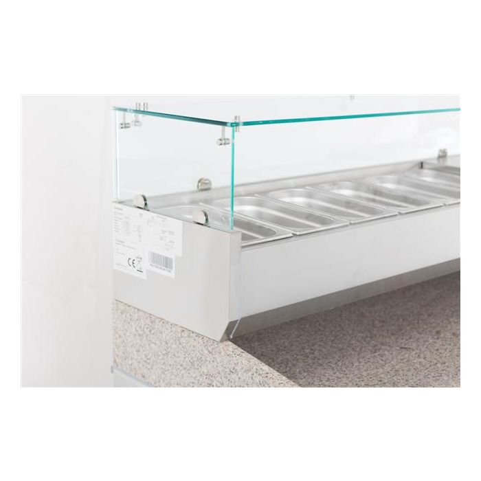 Gekoelde opzetvitrine 1/3 GN x 6 Gekoelde opzetvitrine 1/3 GN x 6