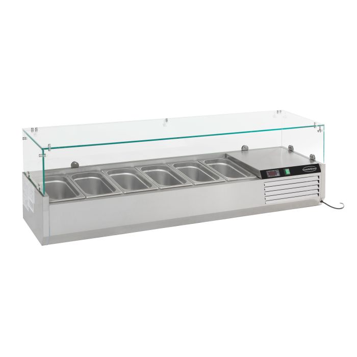 Gekoelde opzetvitrine 1/4 GN x 6 Gekoelde opzetvitrine 1/4 GN x 6