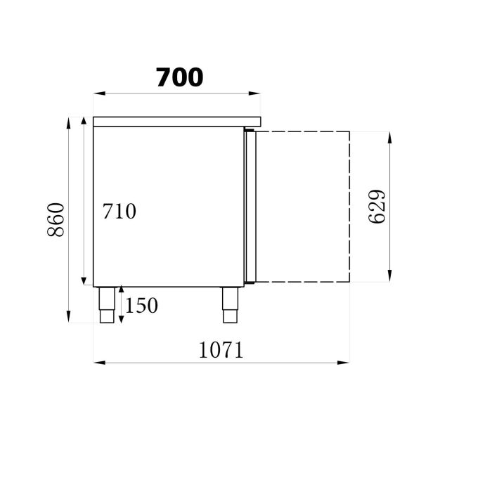 700 Koelwerkbank 2 deurs 700 Koelwerkbank 2 deurs