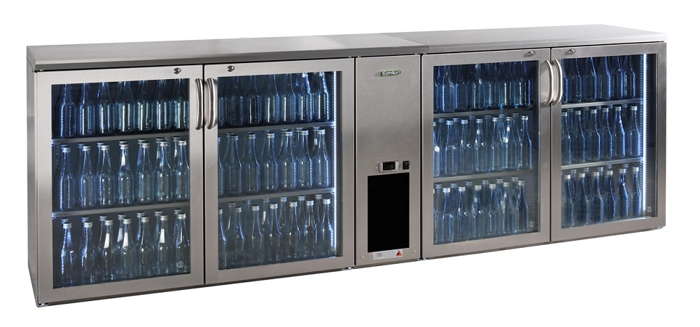 Gamko Flessenkoeling 4drs Glas RVS