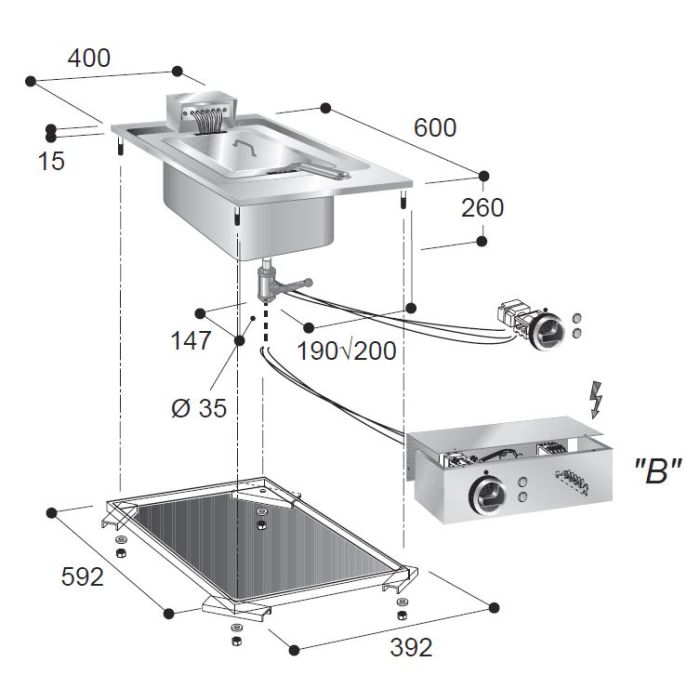 DropInn Elek Friteuse 1 x 10 L DropInn Elek Friteuse 1 x 10 L