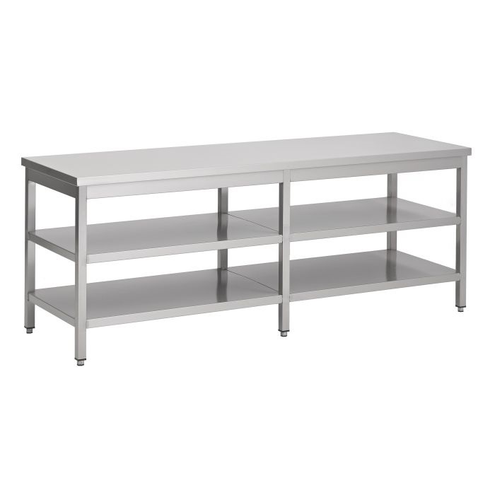 Werktafel 2 bodemschappen 2500x800