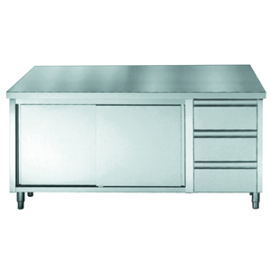 Werktafel met 3 laden 1800x700