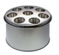 IJshoornhouder 8-gats Ø15x9cm RVS