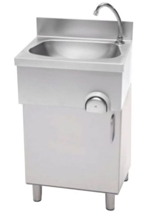 RVS Handenwasbak drukknop 500x400