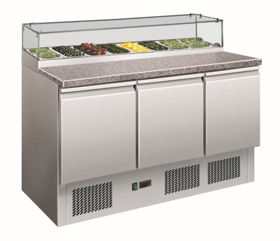 Pizzawerkbank 3 deuren + vitrine