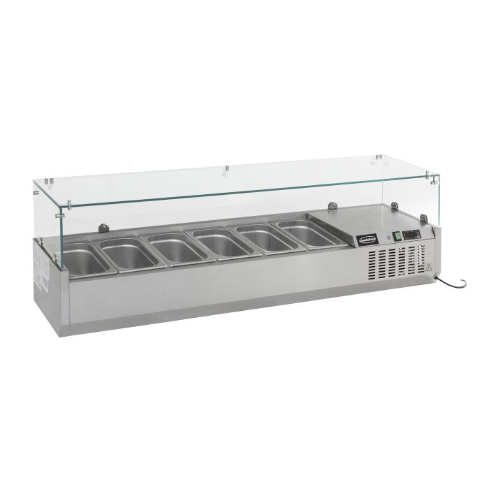 Gekoelde opzetvitrine 1/4 GN x 8