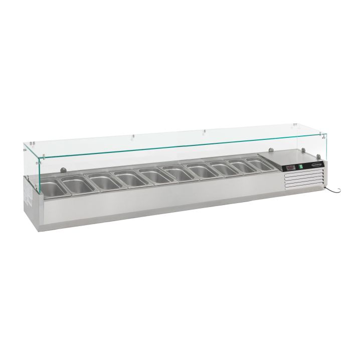 Gekoelde opzetvitrine 1/4 GN x 10