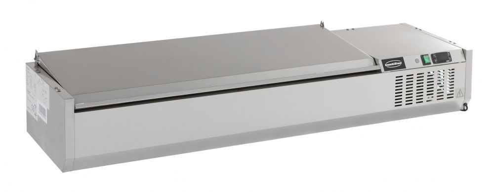 Opzetvitrine rvs deksel 1/4 GN x 5