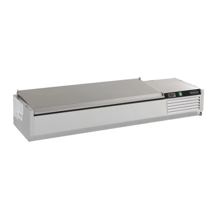 Opzetvitrine rvs deksel 1/4 GN x 6
