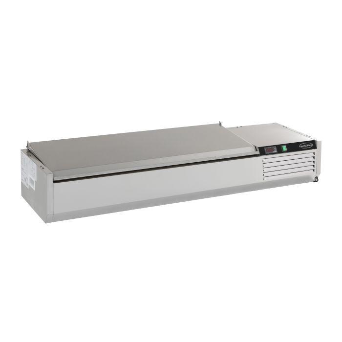 Opzetvitrine rvs deksel 1/4 GN x 6