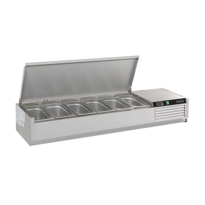 Opzetvitrine rvs deksel 1/4 GN x 6 Opzetvitrine rvs deksel 1/4 GN x 6