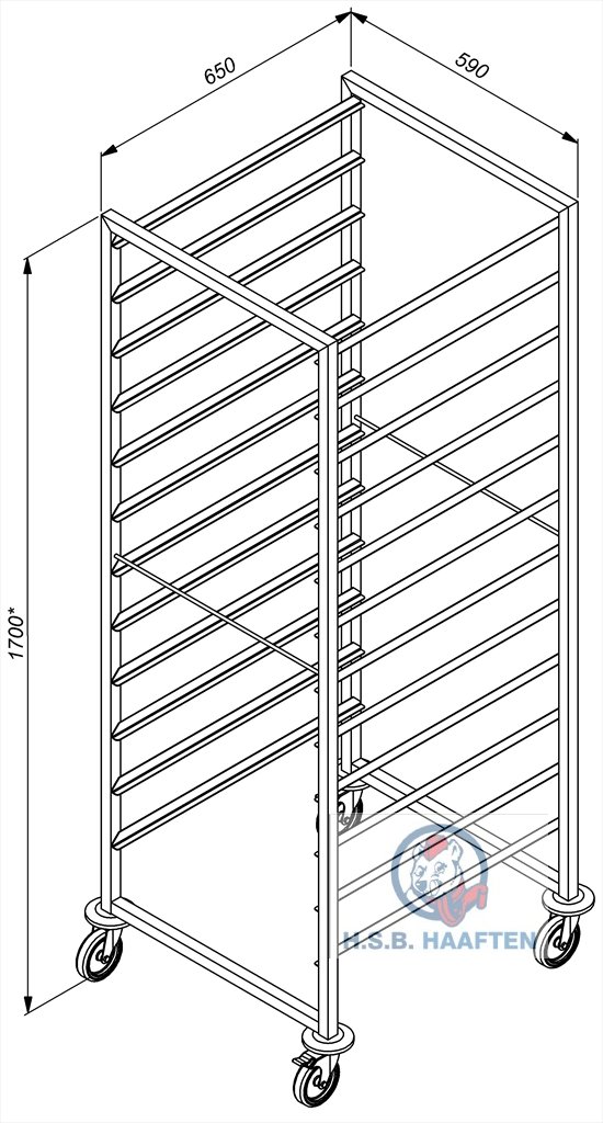 Regaalwagen 2/1GN 16 Levels