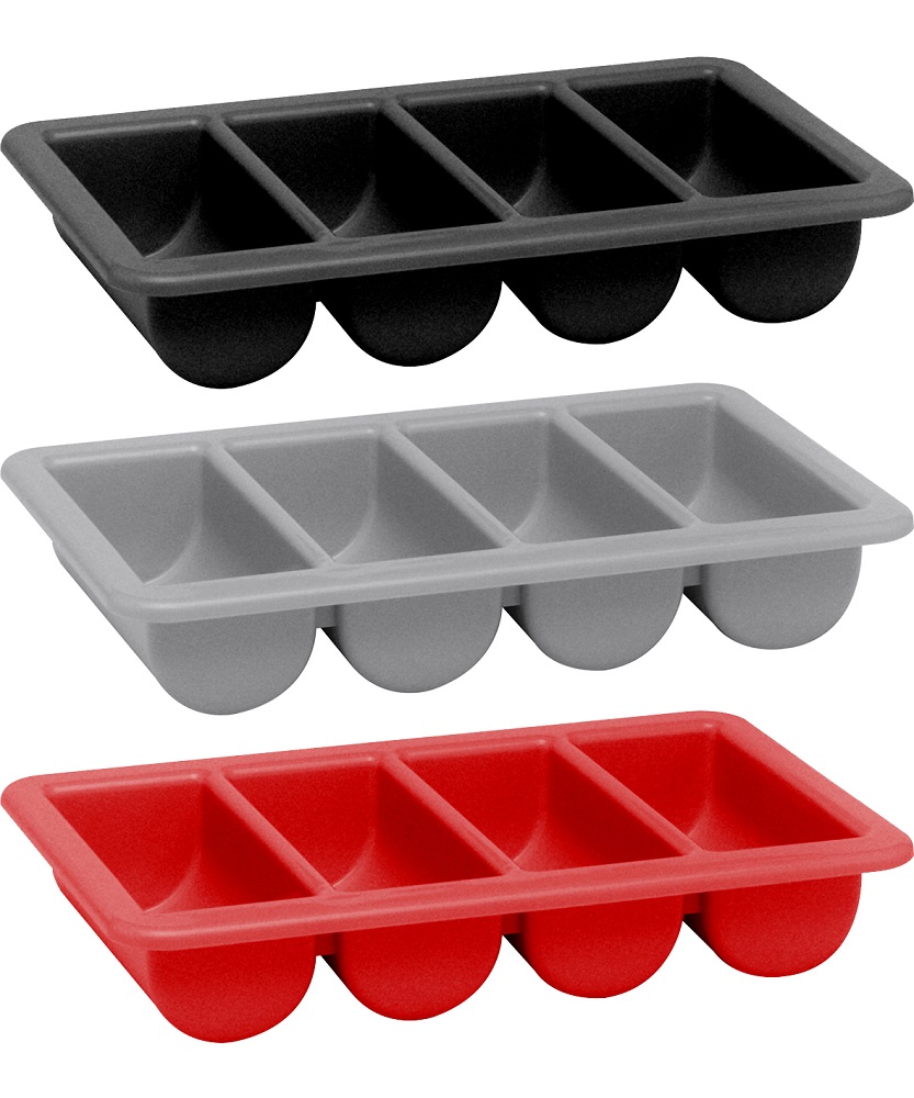 Bestekbak GN 1/1 4-vaks Zwart Bestekbak GN 1/1 4-vaks Zwart