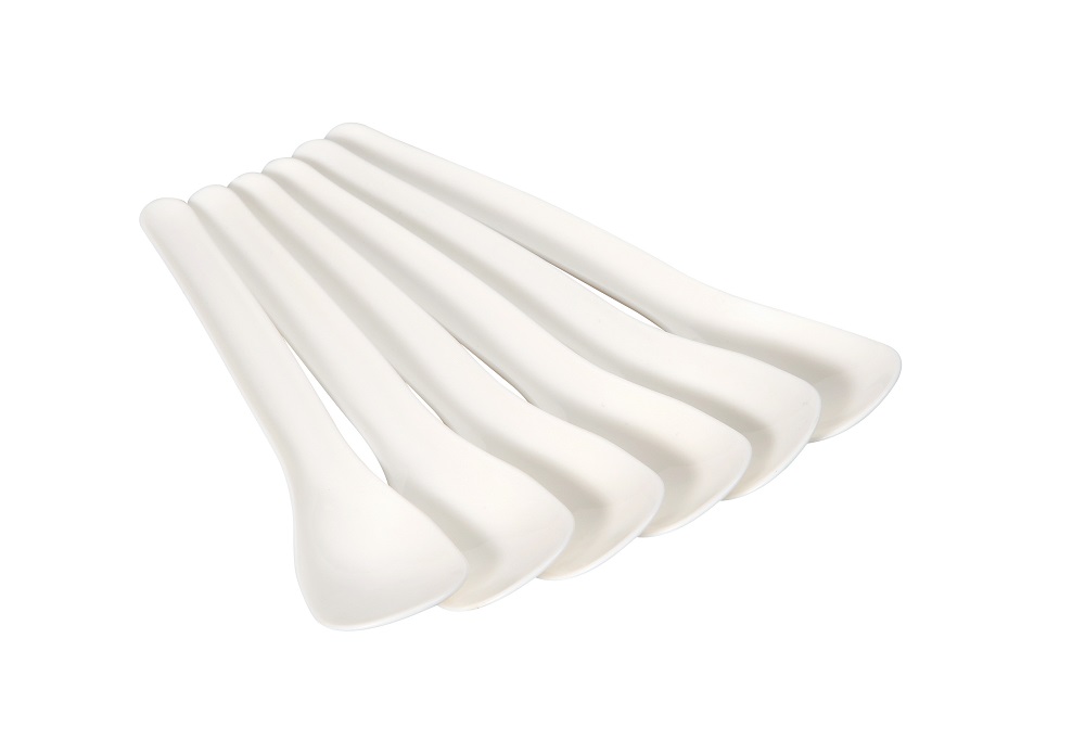 Eierlepeltje Wit Kunststof ABS 6st