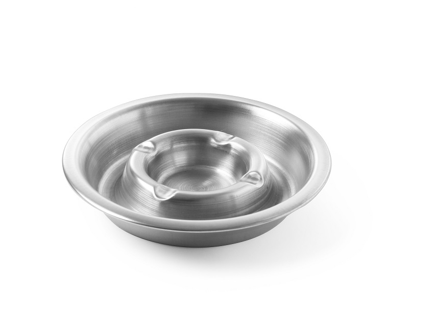 Asbak met Vuurrand Ø140x30mm RVS