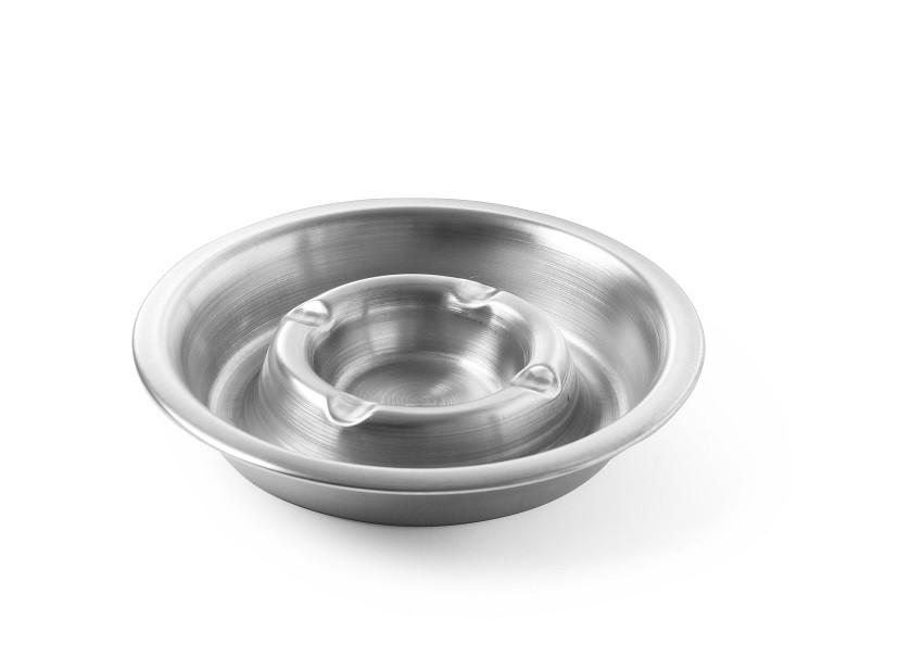 Asbak met Vuurrand Ø140x30mm RVS
