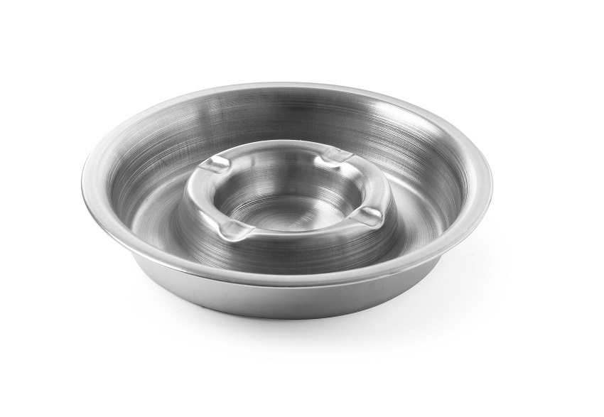 Asbak met Vuurrand Ø160x30mm RVS