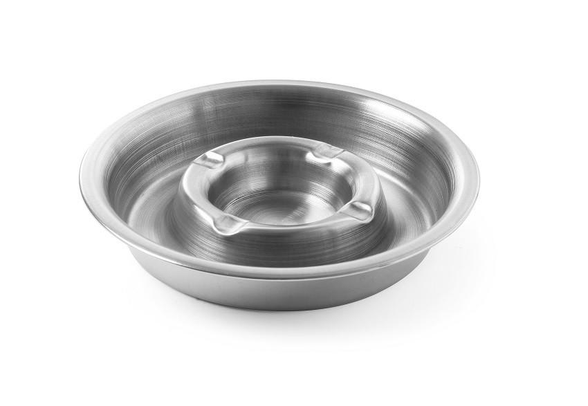 Asbak met Vuurrand Ø160x30mm RVS